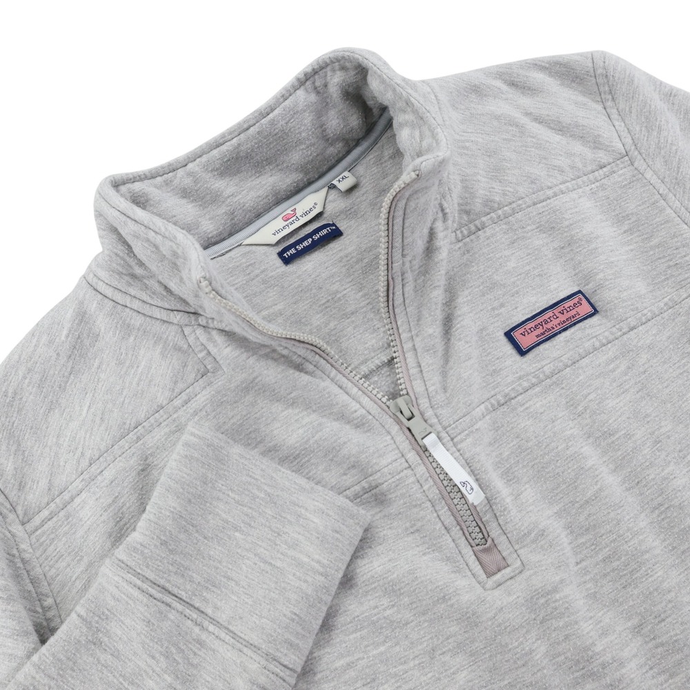Vineyard Vines Womens XXL Light Gray Heather Shep Shirt Quarter Zip Pullover